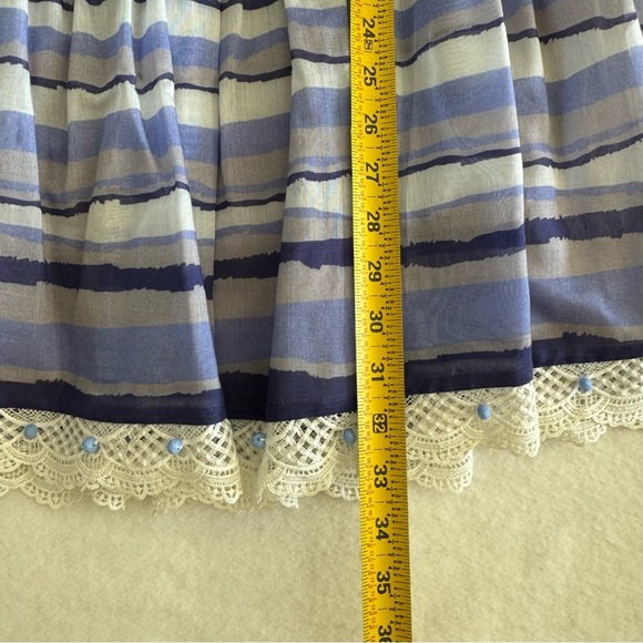 Bunka Blue Cotton Silk Printed Mini Babydoll Dress Size M - Picture 9 of 12